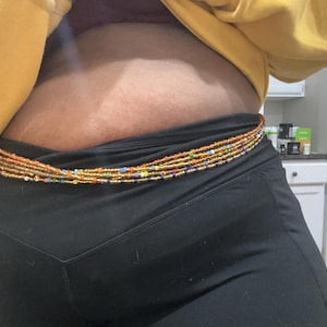 PLUS SIZE TIE On Waist Beads, Waist Beads, Waist Bead Set, Thread Waist Bead, Waist Chain, Tie On Belly Bead, Waist Bead For Weight Tracking