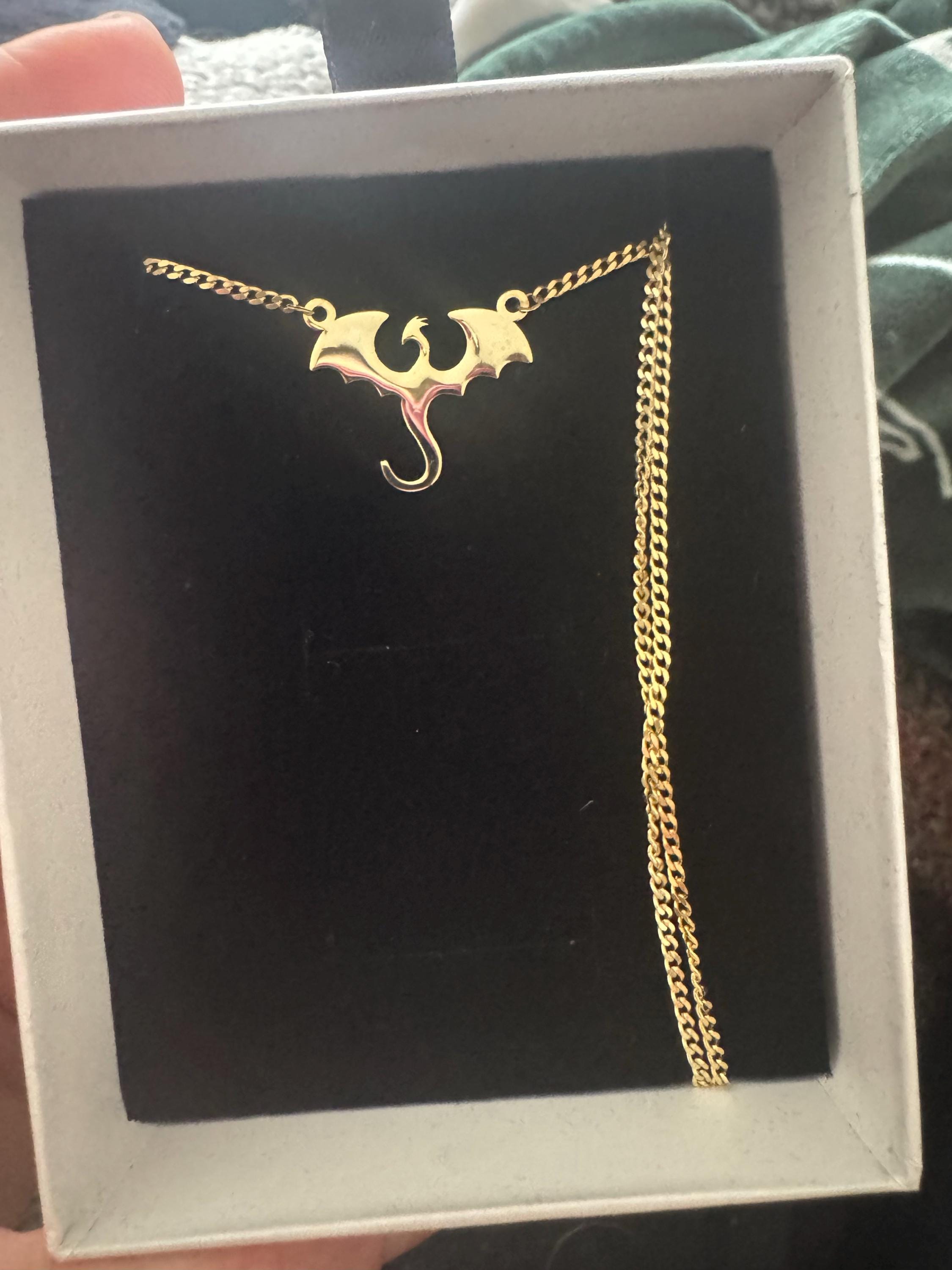925 Silver Dragon Necklace, Fantasy Dragon Jewelry, Gold Dragon Pendant, Goth Necklace, Medieval Jewelry, Everyday Necklace