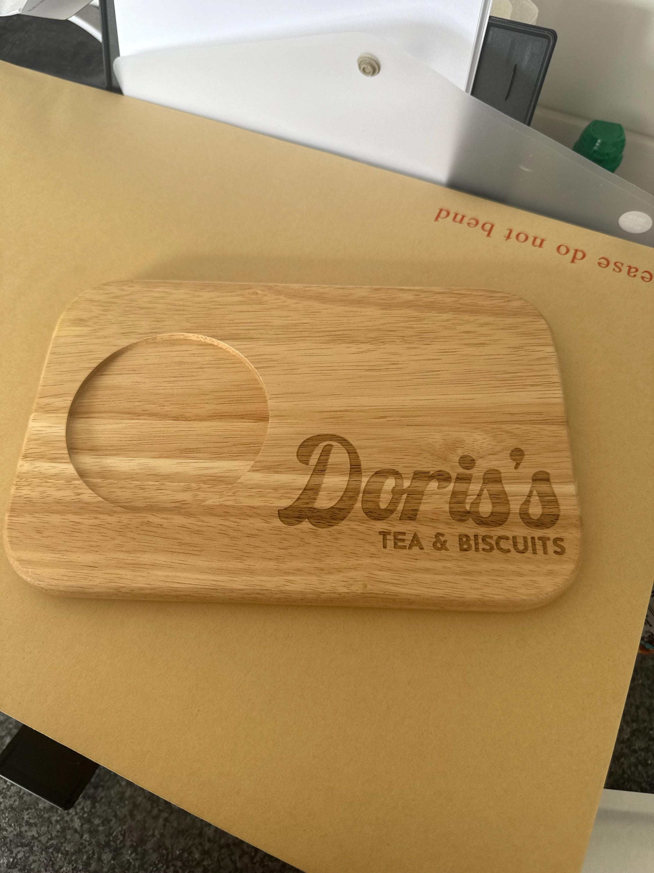 Personalized Custom Engraved Wooden Tea & Biscuit Board Serving Board Novelty Gift Birthday Valentines Housewarming Wedding Christmas