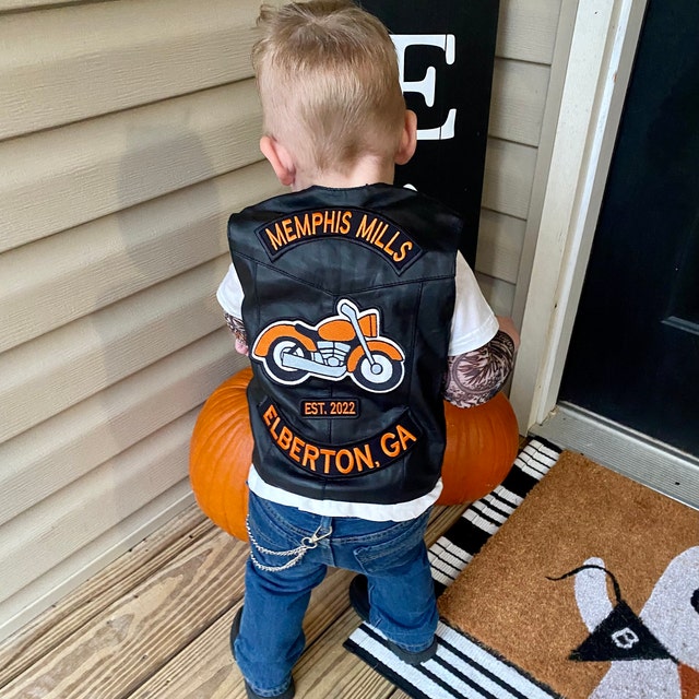 BABY LEATHER VEST, Patches, Harley Davidson Baby, Boy Clothing