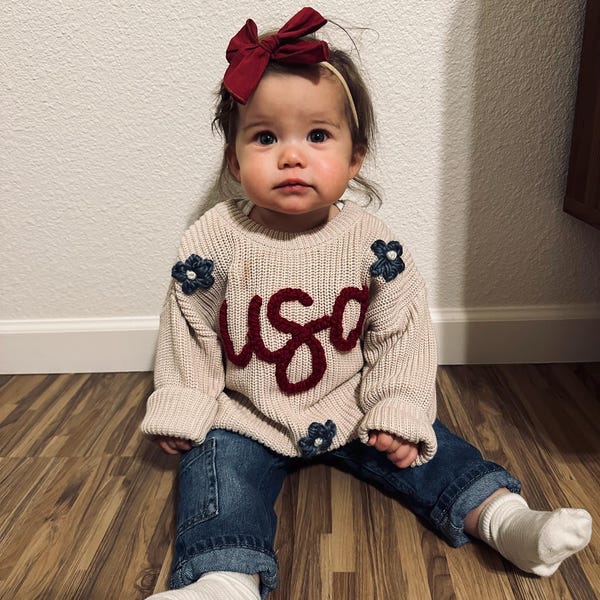Toddler 3D Hairball Plaid Knitted Sweater