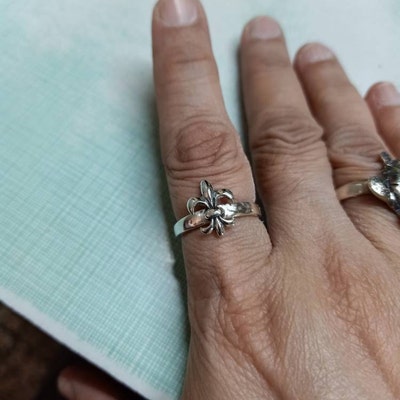 Ciondolo Fleur De Lis In Argento 925 - Simbolo Francese 3D Fatto A Mano - Foto 2