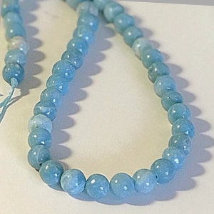 8mm Larimar Quartz Gemstone Grade AAA Sky Blue Round Loose Beads 15.5 ...