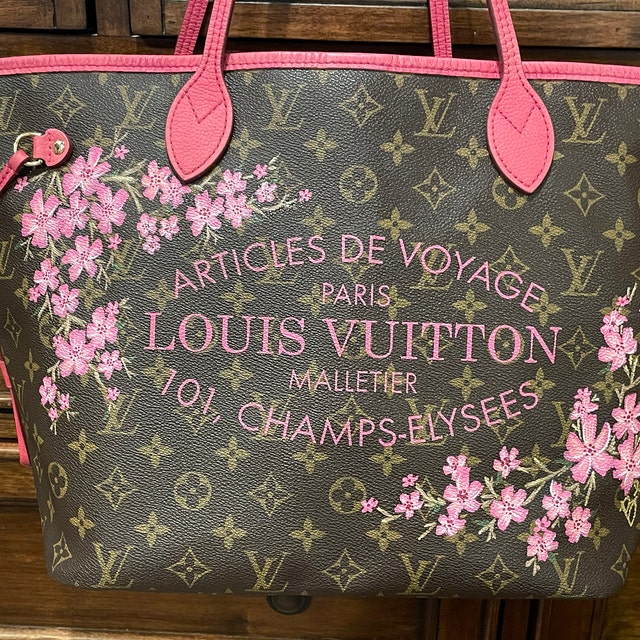 Louis Vuitton, Bags, Sold Louis Vuitton Rose Velours Ikat Neverfull Gm