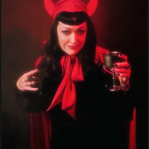 Devil Hood | Red Devil Hood | Vintage Devil Hood | Devil Bonnet - Etsy