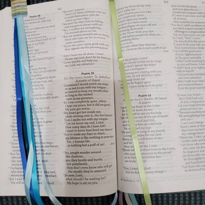 COASTAL CALM Bible Bookmark Ribbons/ Multi Ribbon Book Mark/ - Etsy