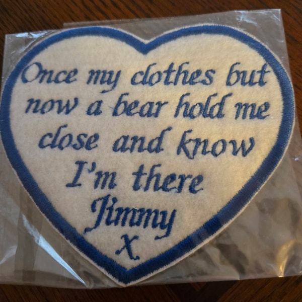 MEMORY PILLOW PATCH 5x5 - Still In My Thoughts, Sew On Or Iron On Patch, Heart S