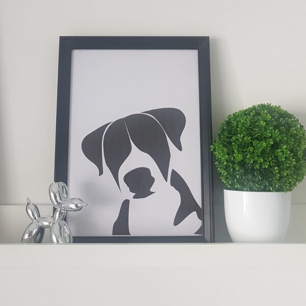 Dog Balloon Printable, Five Colors Dog Printable, Small Dog Print, Dog