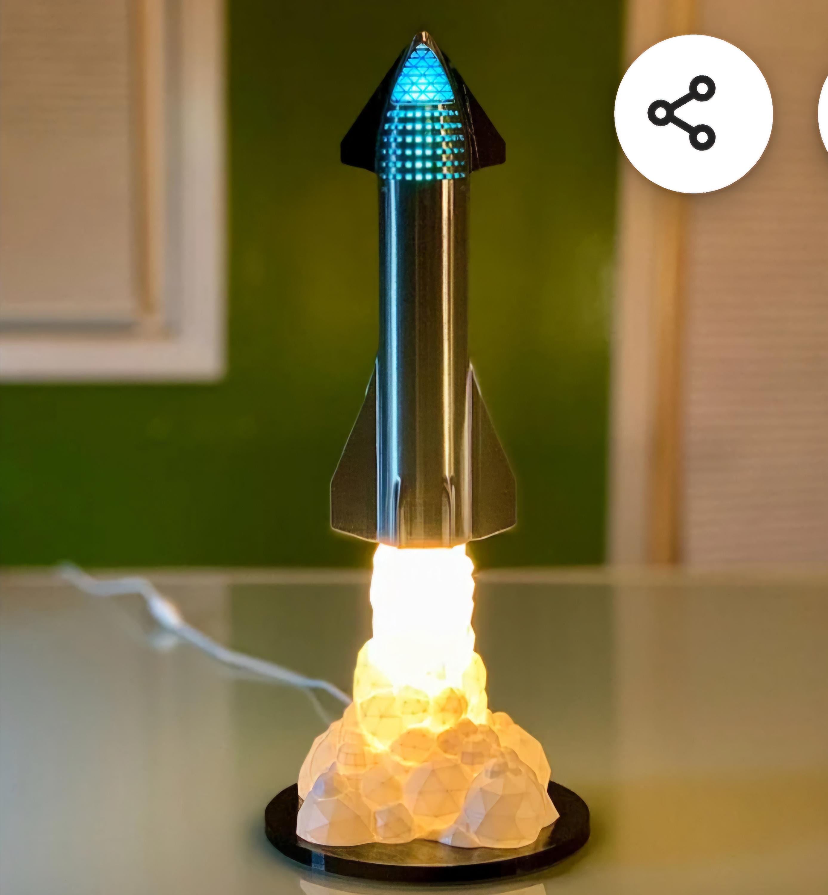 The Ultimate SpaceX Starship 'in its final form' Lamp - Free Shipping!