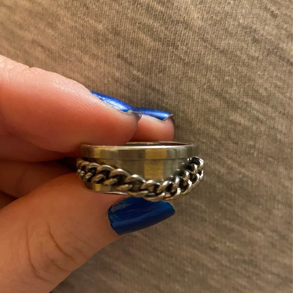 thumbnail interactive-video image 1 of Chunky Gothic Dragon Ring For Men With Gemstone - Stainless Steel Signet Ring, Sizes 7-14 1 of 14
