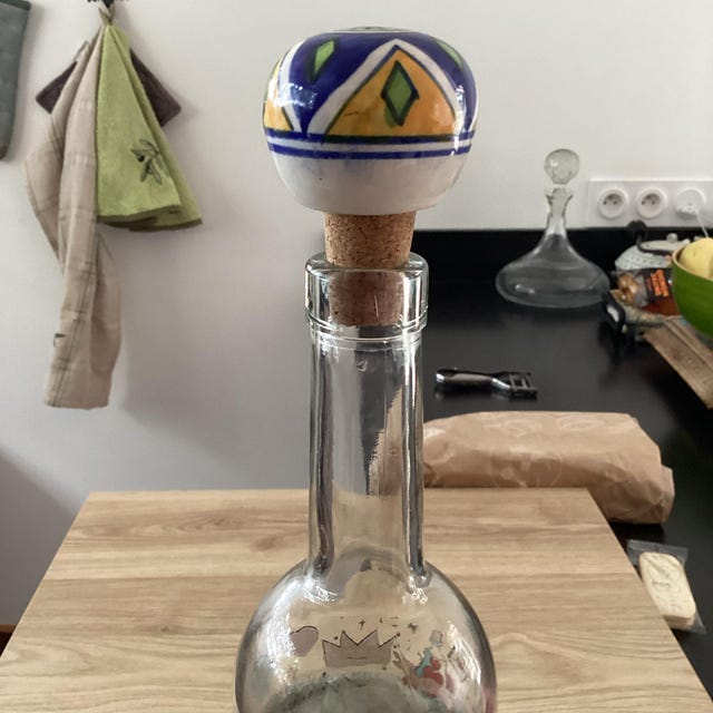 厳選された手描き陶器ボトルストッパー / 陶器コルク / 陶器テーブル 