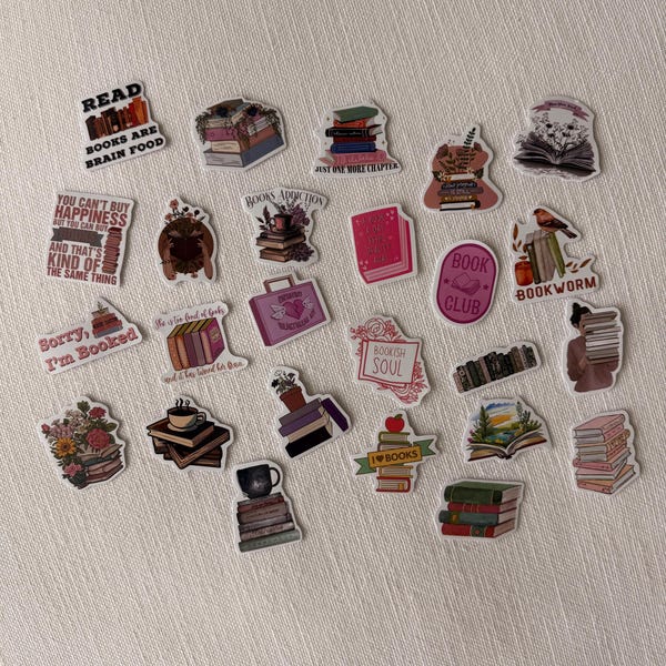 Book Stickers for Kindle Bookish Sticker Pack for Journals Scrapbooks ...