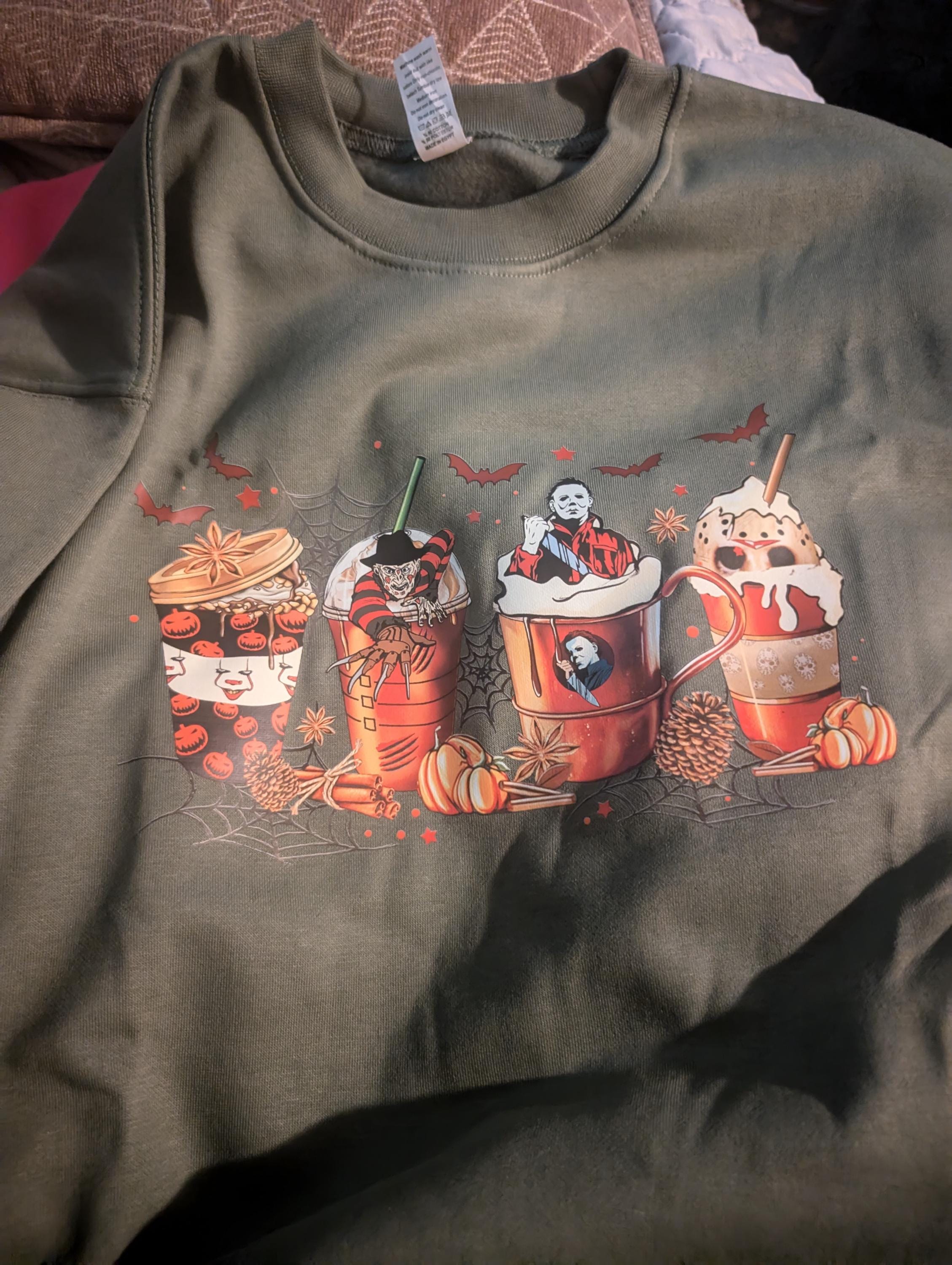 Skeleton Coffee Cups Sweatshirt, Coffee Cups Sweatshirt, Skull Coffee Cup Sweatshirt, Skeleton Halloween Sweatshirt, Coffee Lover Sweatshirt
