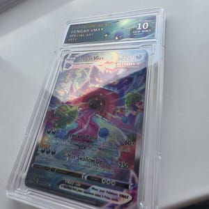 Gengar VMAX · Fusion Strike (FST) #271 Proxy Card + Grading Slab +