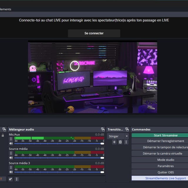 Animated DARK Stream overlays package for Twitch, Youtube, OBS, Streamlabs in topographic dark style