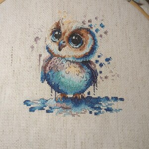 フクロウのクロスステッチ模様、刺繍クロスステッチデザイン、手刺繍