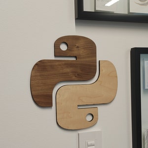 Python Logo Walnut & Maple Wall Decor - Etsy