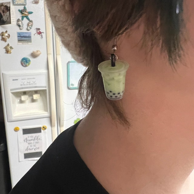 Boba Milk Tea Earrings Bubble Tea Earrings Etsy