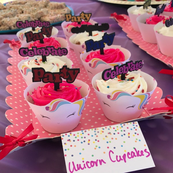Unicorn Cupcake Wrapper And Topper Light Etsy Unicorn Cupcake Wrapper And Topper Light Etsy