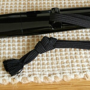 短刀脇差用短絹下げ緒 10mm（厚さ3mm）90cm/120cm 日本製/日本の絹製侍