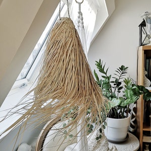 Etnico Arredo Palma 3003211005 Hanging Light Wicker Straw Rattan Hanging  Morocco : : Lighting