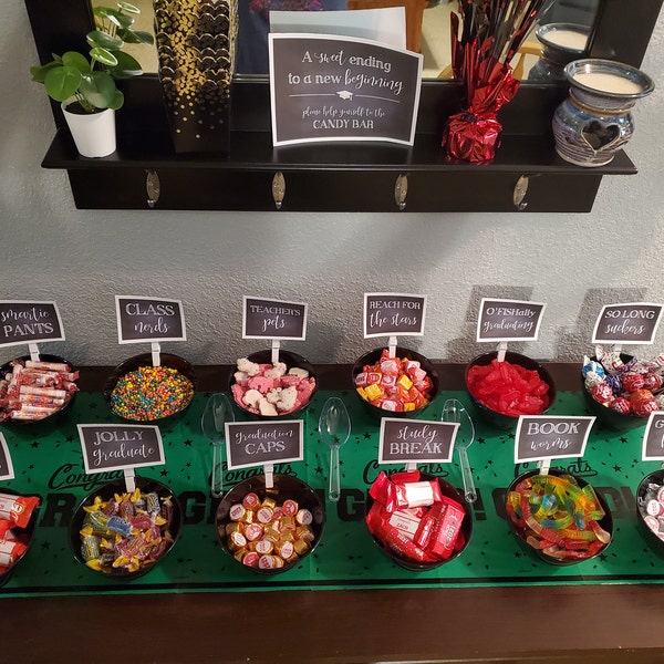 Graduation Candy Bar Labels and Sign Printable Download | Graduation ...
