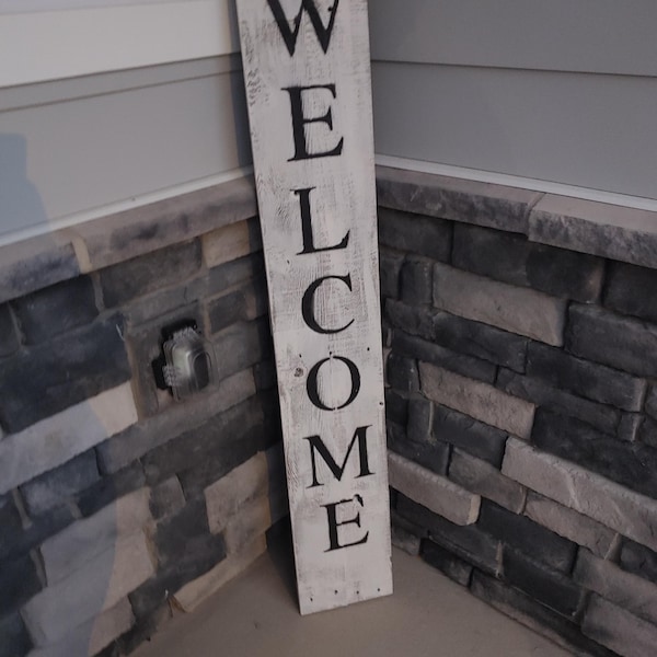 Rustic Farmhouse 60 In. Vertical Front Porch Welcome Sign - Etsy
