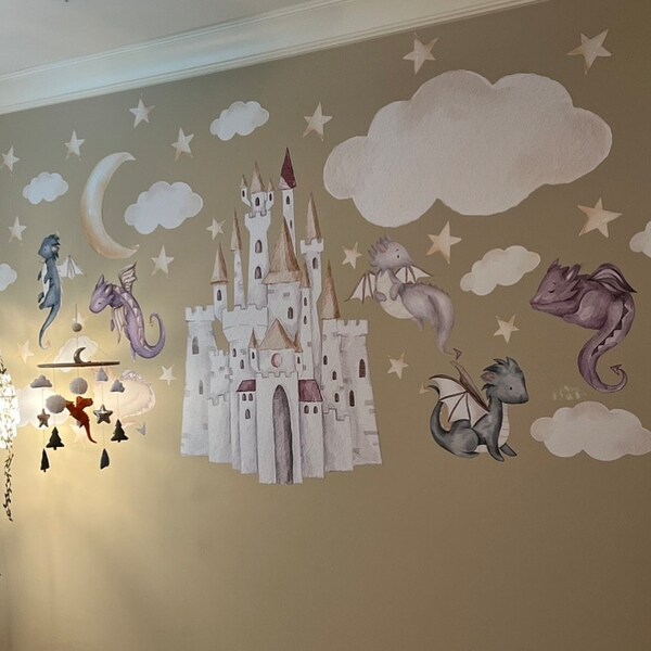 Dragon Nursery Decals, Dragon Wall Decal, Baby Room Wall, Dragon ...