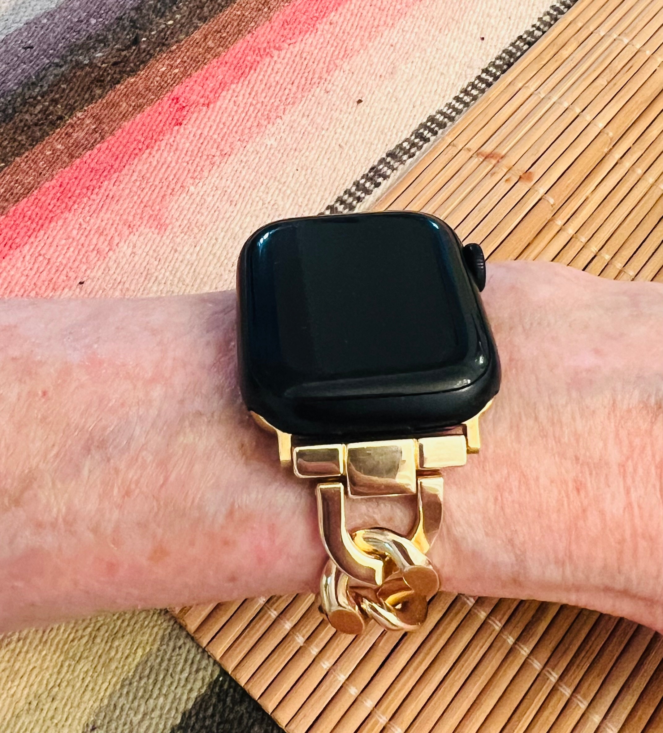 Gold Apple Watch Band 38mm 40mm 41mm 42mm 44mm 45mm 49mm, Chain Bracelet Band for iWatch Series 9 8 7 6, Apple Watch Jewelry, Gift for her