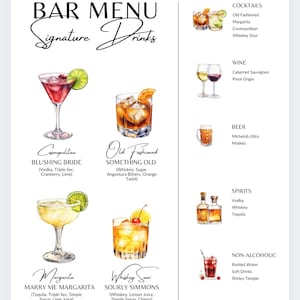 Bar menu sign photo from McKenna