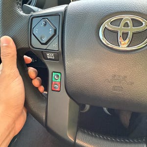Carbon Fiber Black Steering Wheel Button Covers For Toyota Tacoma 2016-2023 Tundra 2018-2021 - 2pcs