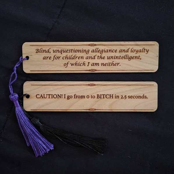 Custom Message Engraved Wood Bookmark - Perfect Personalized Gift ...