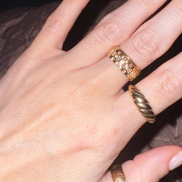14k Gold Twisted Dome Ring / 14k Solid Gold Bold Croissant