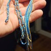 Leifide Tzitzits Set 4 stuks Tzitzits kwastjes met ophanghaken met langere blauwe Messias draad, koosjer voor mannen vrouwen biddecoratie