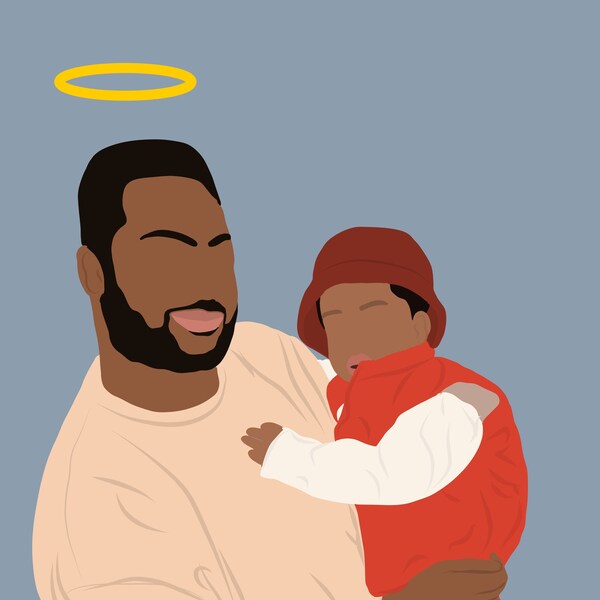 Faceless Memorial Portrait, Digital Art Memorial, Angel Family Portrait ...
