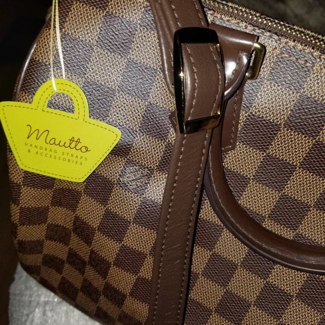 Dark Brown damier Ebene Leather Strap for LV Louis Vuitton Speedy