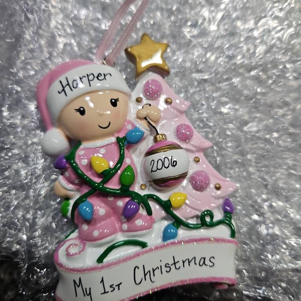 Babys personalized 2nd christmas ornament