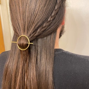 Minimalist Gold Hair Accessories Brass Hair Clip Round - Etsy