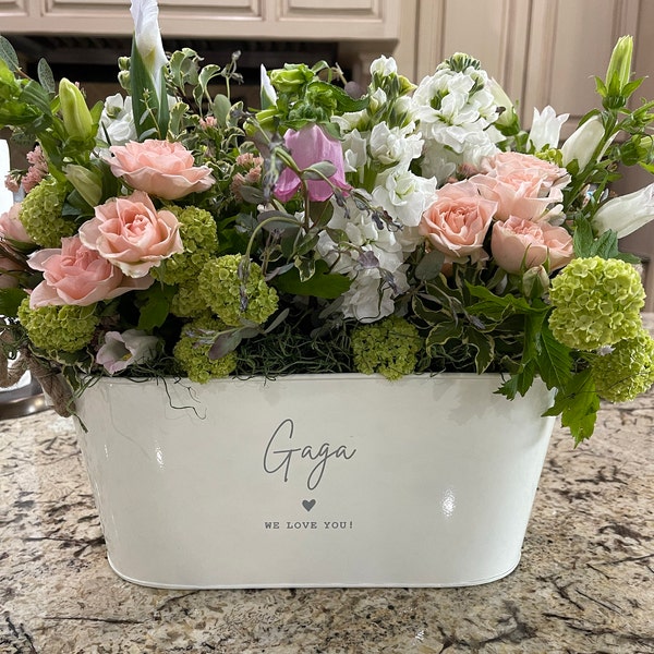 Personalized Flower Pot, Mother's Day Gift, Metal Planter, Engraved ...