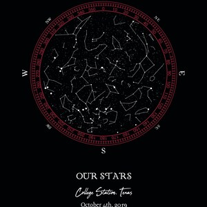 Star Map, Custom Star Map Print, Printable Files, Constellations Night ...