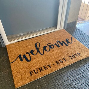 Personalized Doormat // Hand-painted Door Mat // Personalized Welcome ...