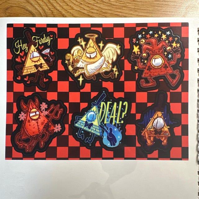 Gravity Falls Bill Cipher Book of Bill Sticker Set - Etsy