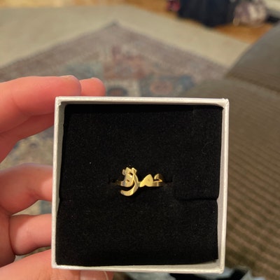 Gold Arabic Name Ring, Arabic Letter Ring, Personalized Ring, Islamic ...