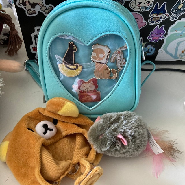 Mini ITA Backpack for Toddler kids. Works as a Pouch for Adults W insert Window to Add Pins Attach to Bags Belts W clasp. Vegan Leather Etsy Ireland