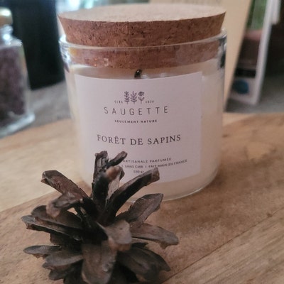 Bougie Artisanale Ronde En Cire De Soja – Mèche En Bois, Parfum Au Cho – Bougies Histoire D'amour