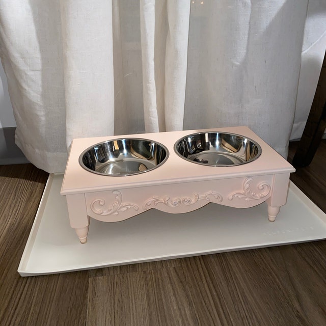 Farmhouse Chic Elevated CAT Food Bowls | Raised Dog Pet Feeder