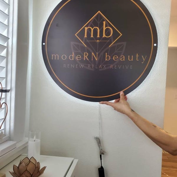 Custom Acrylic Sign, Backlit Sign, Salon Decore Sign, Lightup Sign ...