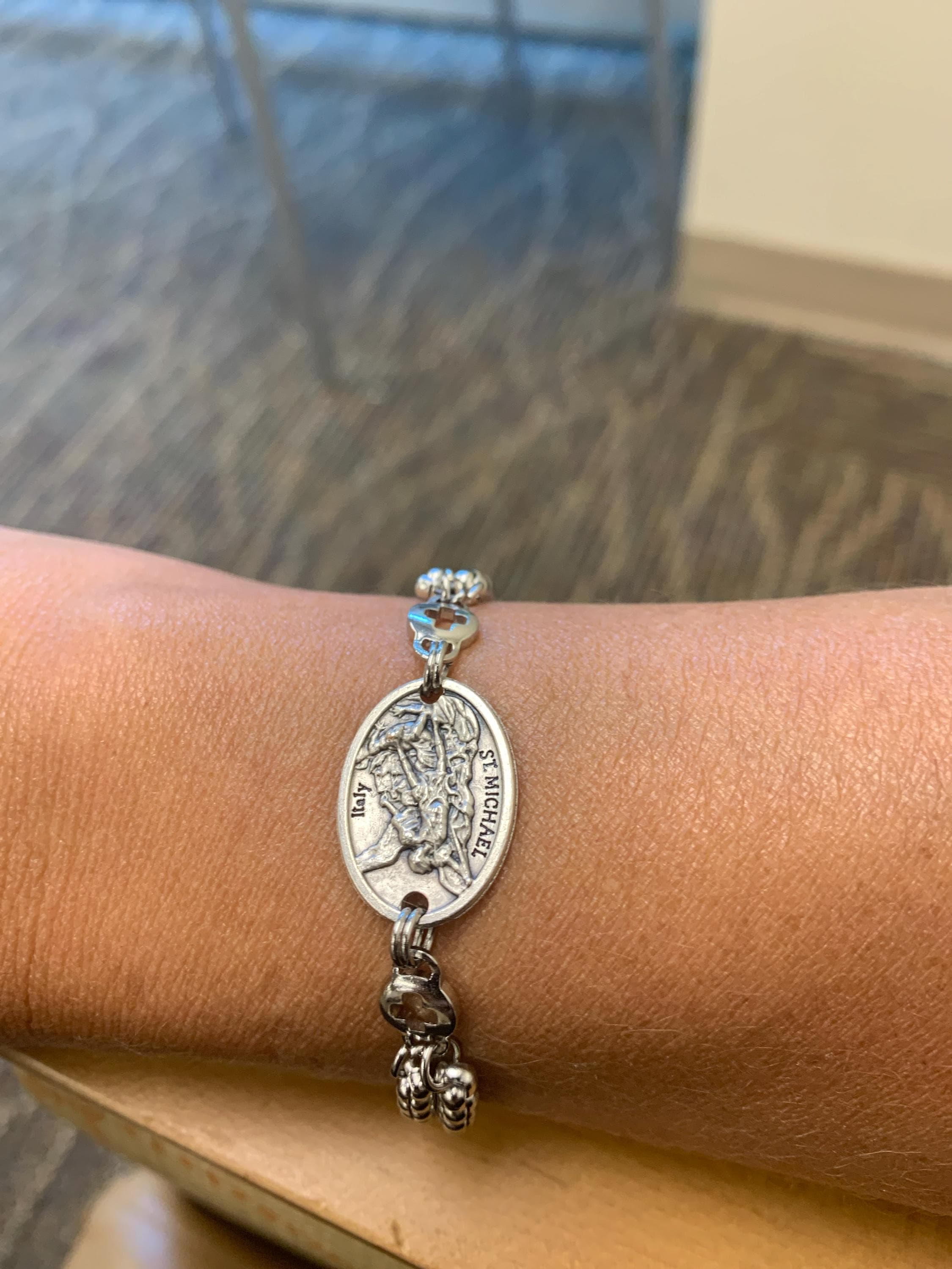 Catholic Saint Bracelet, Patron Saint Medals, Chain Bracelet Silver Men Women Boys Girls Choose SAINT & CHAIN Catholic Saint Medals Bracelet