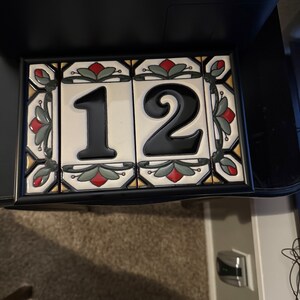 House Numbers Address Tiles Framed Set Custom Address Tiles Sign Hand ...