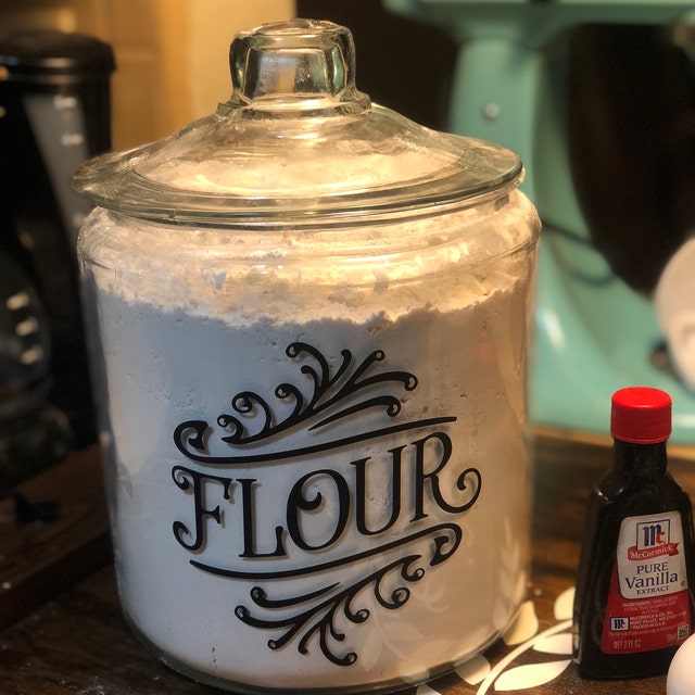 Vintage Farmhouse Flour canister svg png dxf eps Chameleon Cuttables LLC